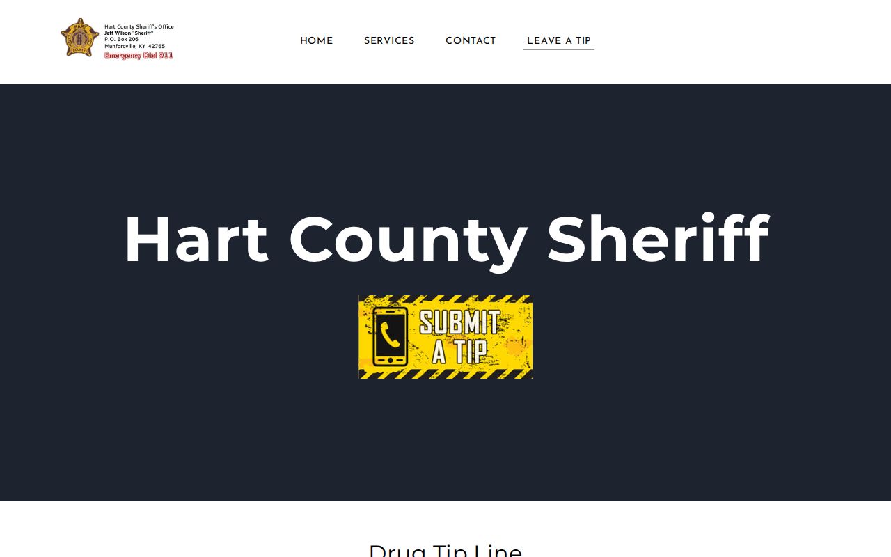 Hart County Sheriff's Office official tip page for wanted and drug information